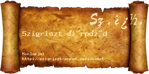 Szigriszt Árpád névjegykártya