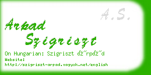 arpad szigriszt business card